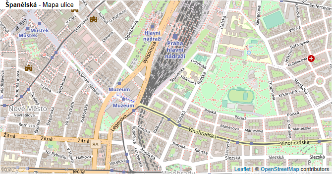 Španělská - mapa ulice
