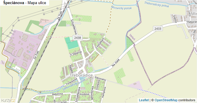 Špeciánova - mapa ulice