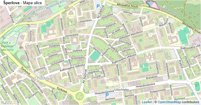 Šperlova - mapa ulice