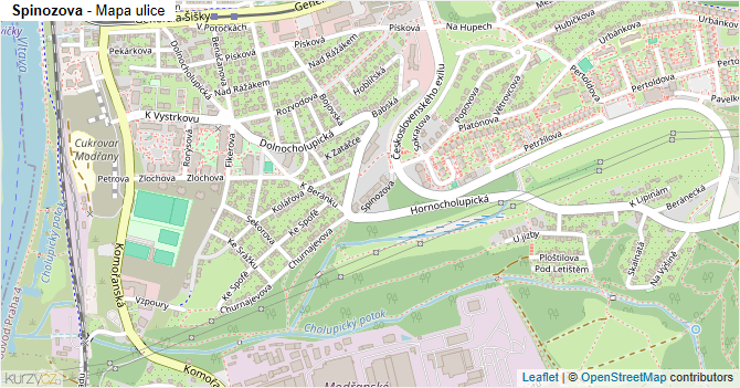Spinozova - mapa ulice