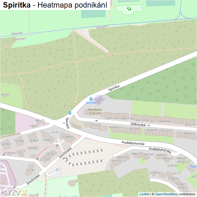 Mapa Spiritka - Firmy v ulici.