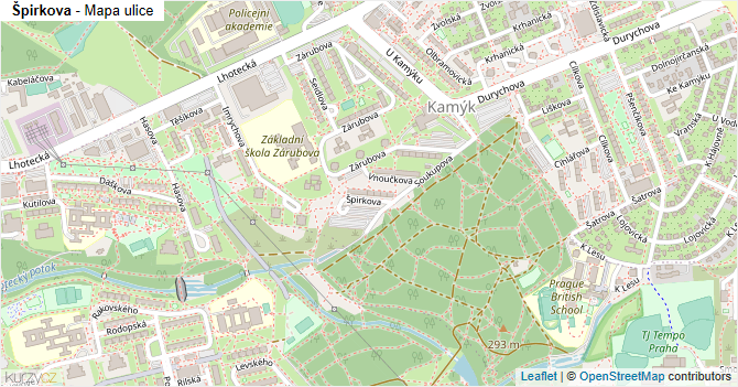 Špirkova - mapa ulice