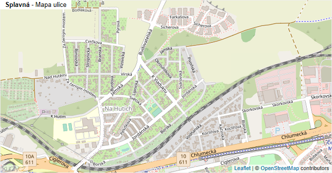 Splavná - mapa ulice