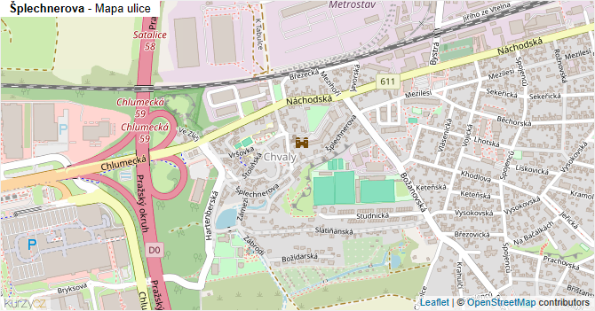 Šplechnerova - mapa ulice