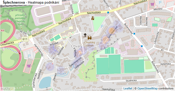 Šplechnerova - mapa podnikání