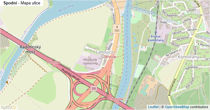 Spodní - mapa ulice