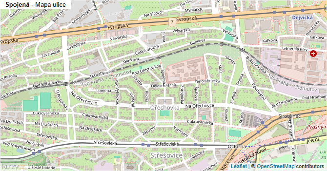 Spojená - mapa ulice