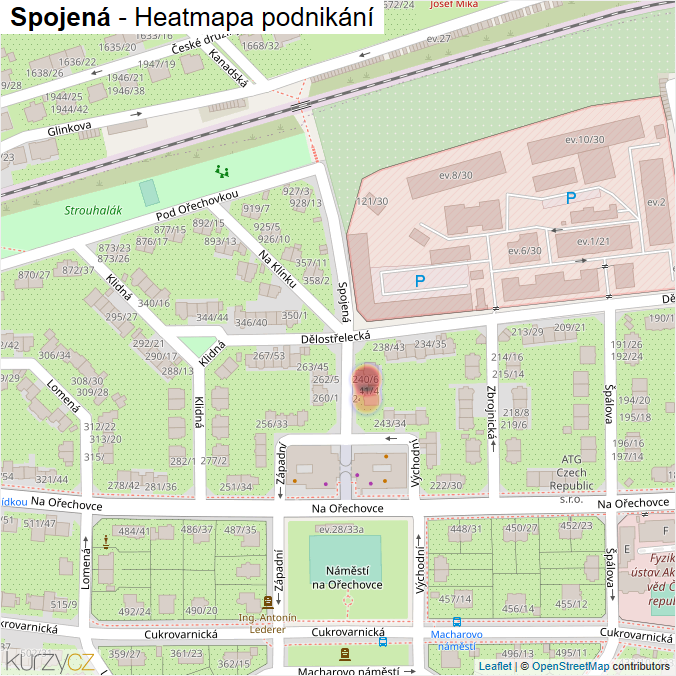 Mapa Spojená - Firmy v ulici.