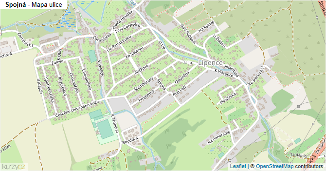 Spojná - mapa ulice