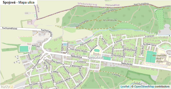 Spojová - mapa ulice