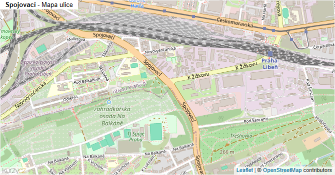 Spojovací - mapa ulice