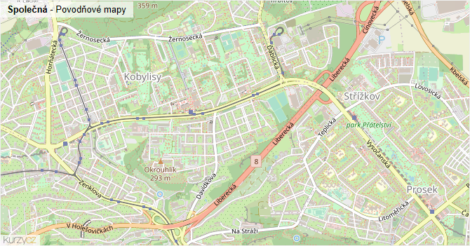 Společná - záplavové mapy stoleté vody