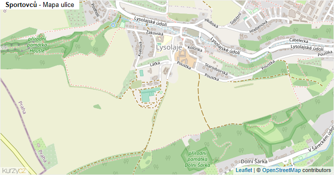 Sportovců - mapa ulice