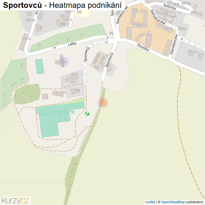 Mapa Sportovců - Firmy v ulici.