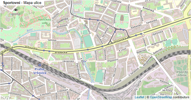 Sportovní - mapa ulice
