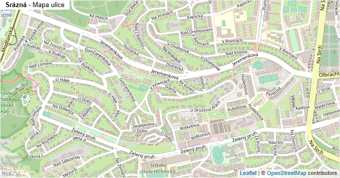 Srázná - mapa ulice