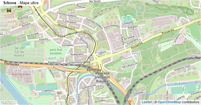 Srbova - mapa ulice