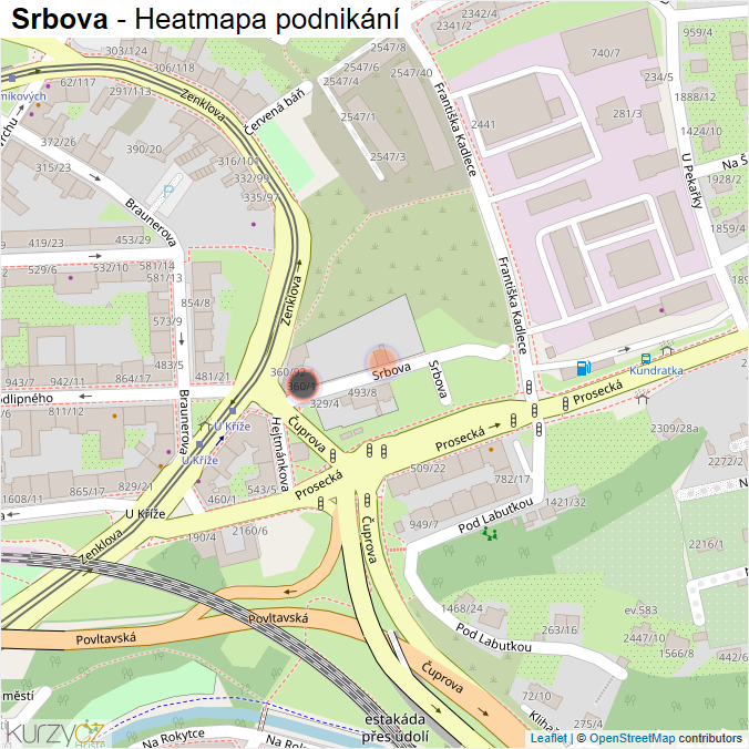 Mapa Srbova - Firmy v ulici.