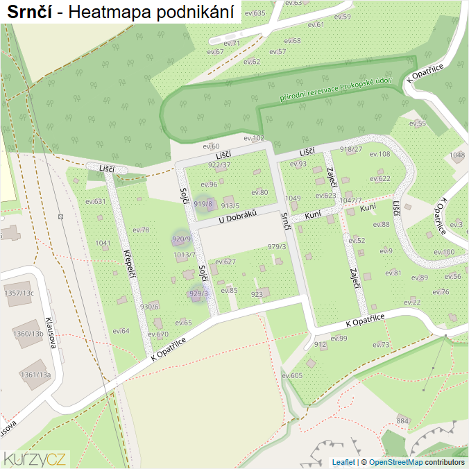 Mapa Srnčí - Firmy v ulici.