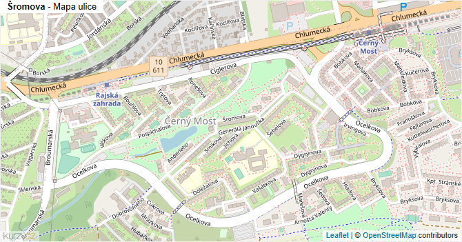 Šromova - mapa ulice