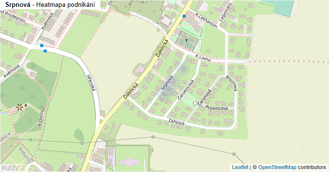 Srpnová - mapa podnikání