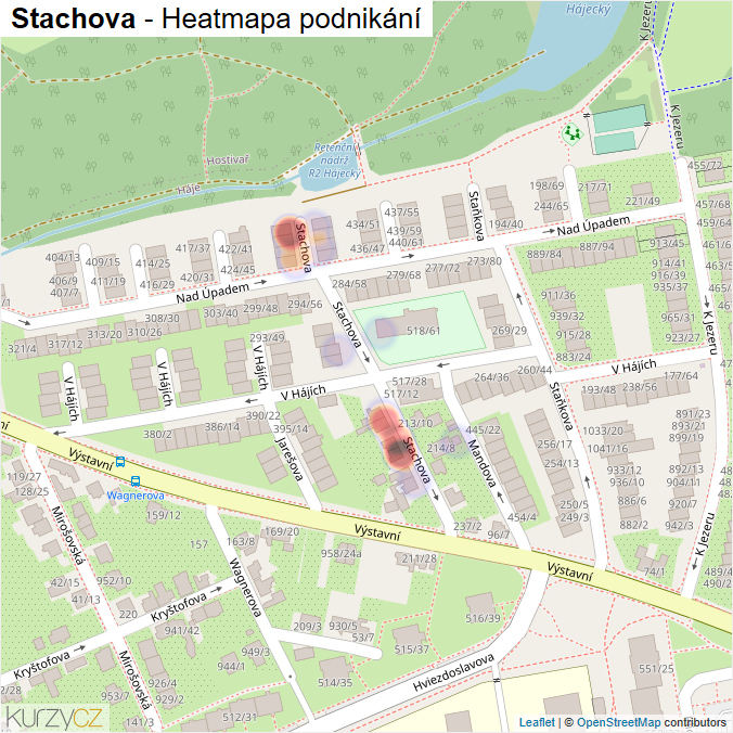 Mapa Stachova - Firmy v ulici.