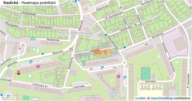 Stadická - mapa podnikání