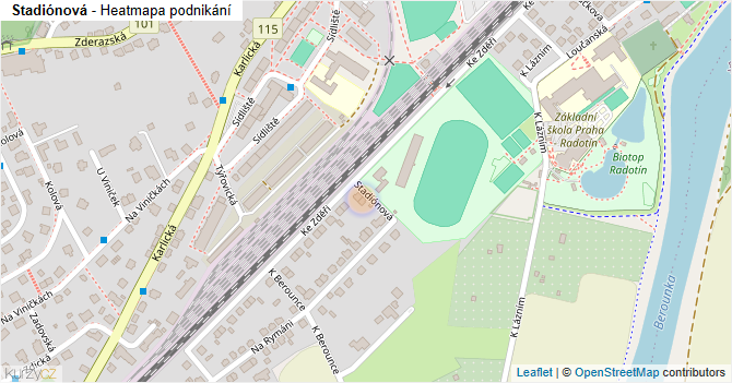 Stadiónová - mapa podnikání