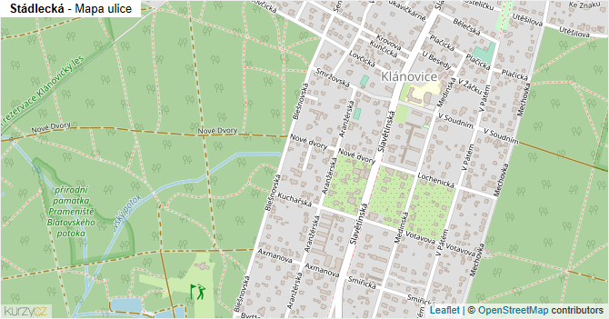 Stádlecká - mapa ulice