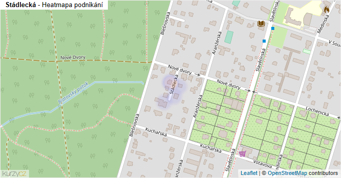 Stádlecká - mapa podnikání