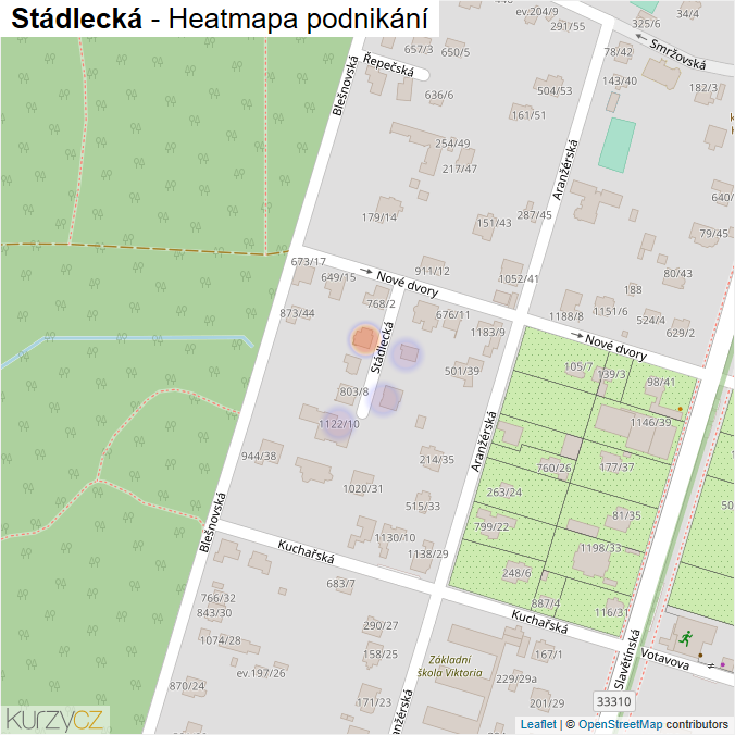 Mapa Stádlecká - Firmy v ulici.