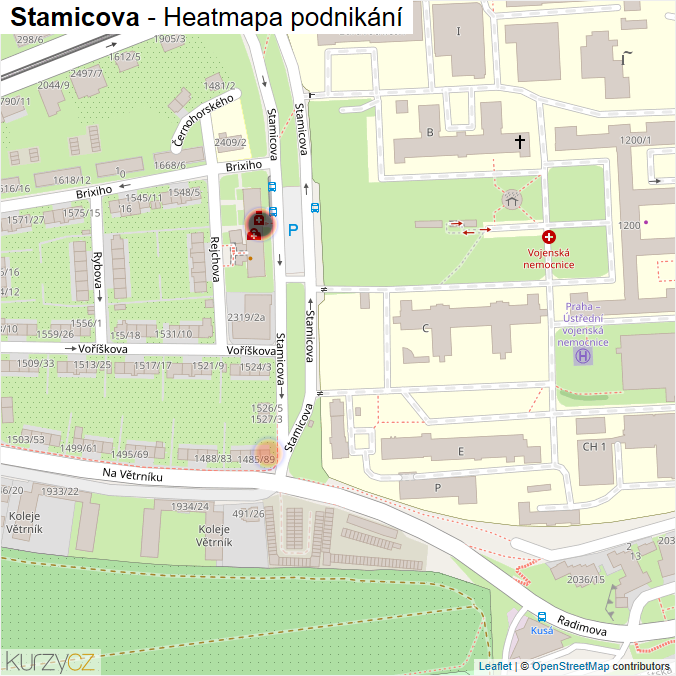 Mapa Stamicova - Firmy v ulici.