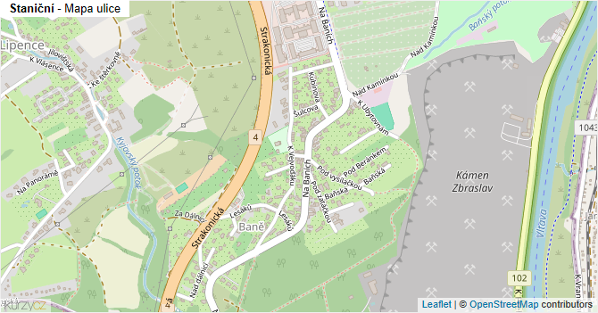 Staniční - mapa ulice