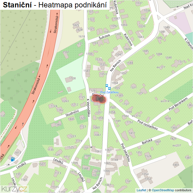 Mapa Staniční - Firmy v ulici.