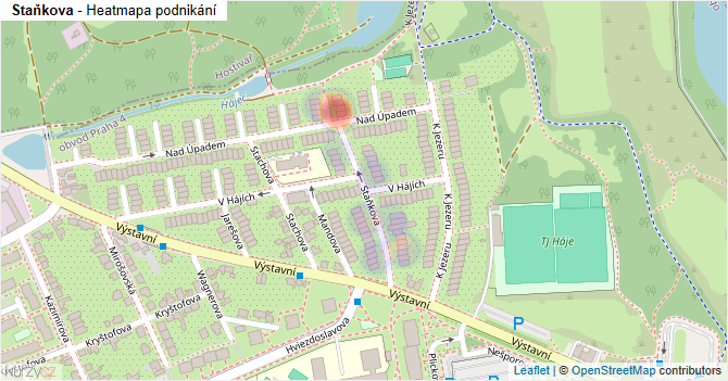 Staňkova - mapa podnikání