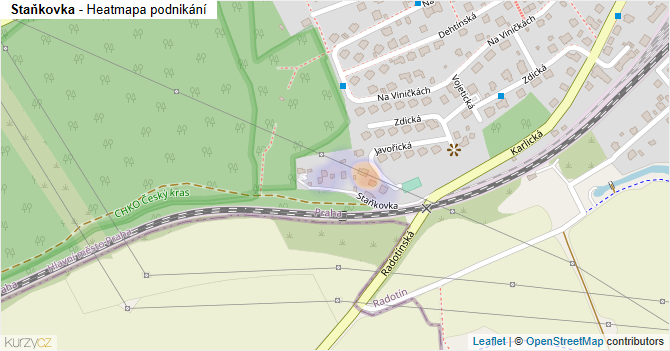 Staňkovka - mapa podnikání