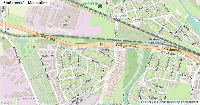 Staňkovská - mapa ulice
