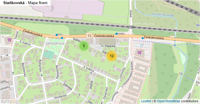 Staňkovská - mapa firem
