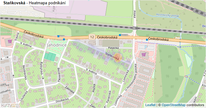 Staňkovská - mapa podnikání
