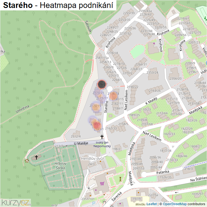 Mapa Starého - Firmy v ulici.