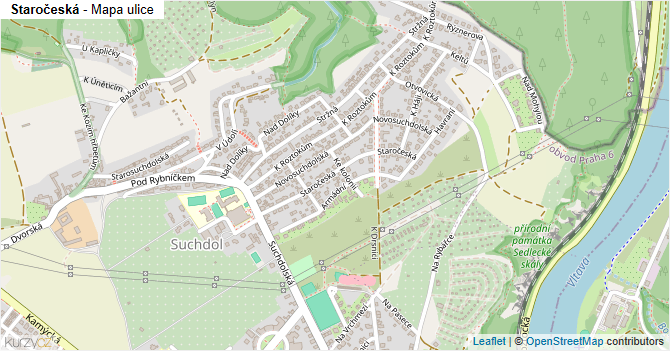 Staročeská - mapa ulice