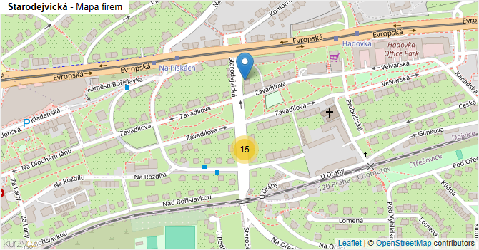 Starodejvická - mapa firem