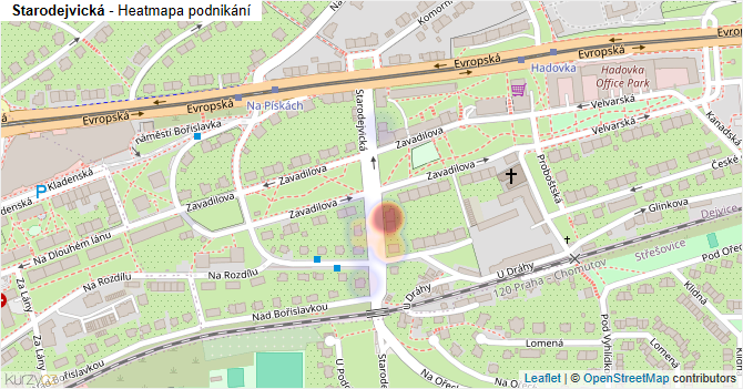 Starodejvická - mapa podnikání