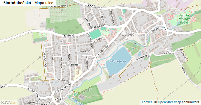 Starodubečská - mapa ulice