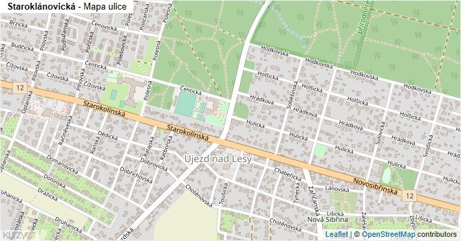 Staroklánovická - mapa ulice