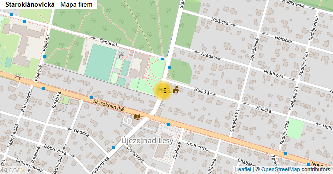 Staroklánovická - mapa firem