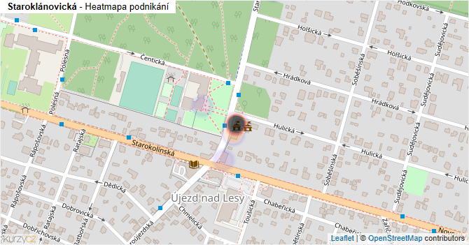 Staroklánovická - mapa podnikání