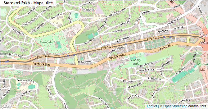 Starokošířská - mapa ulice