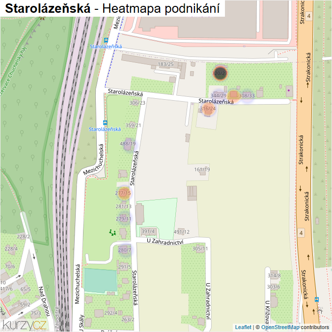 Mapa Starolázeňská - Firmy v ulici.