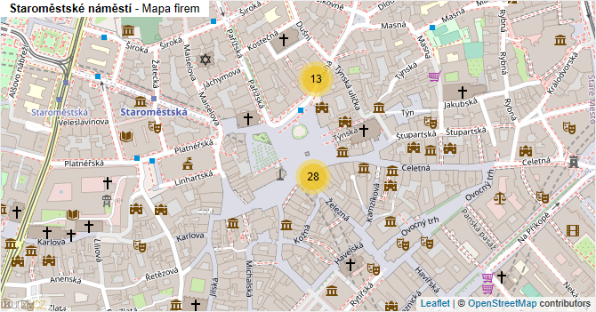 Staroměstské náměstí - mapa firem